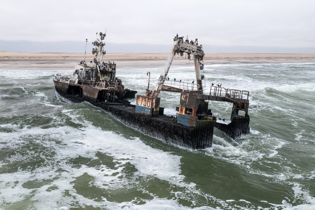 Shipwreck at Skeleton Coast in Namibia